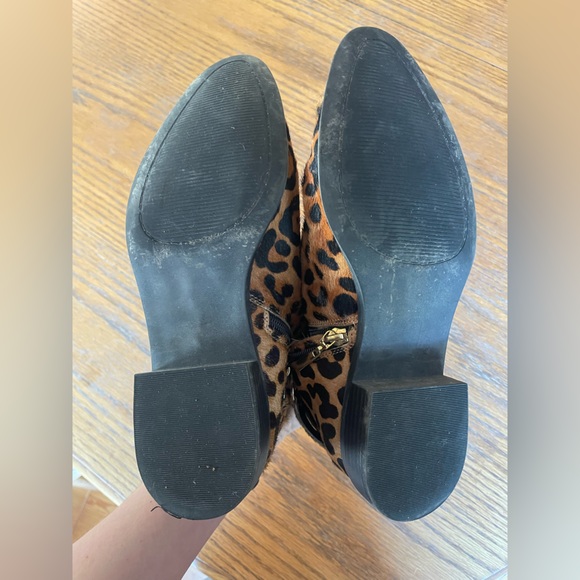 Steven by Steve Madden Cain Leopard Print Clio Ankle Flat Booties Size 8.5 - Picture 9 of 12
